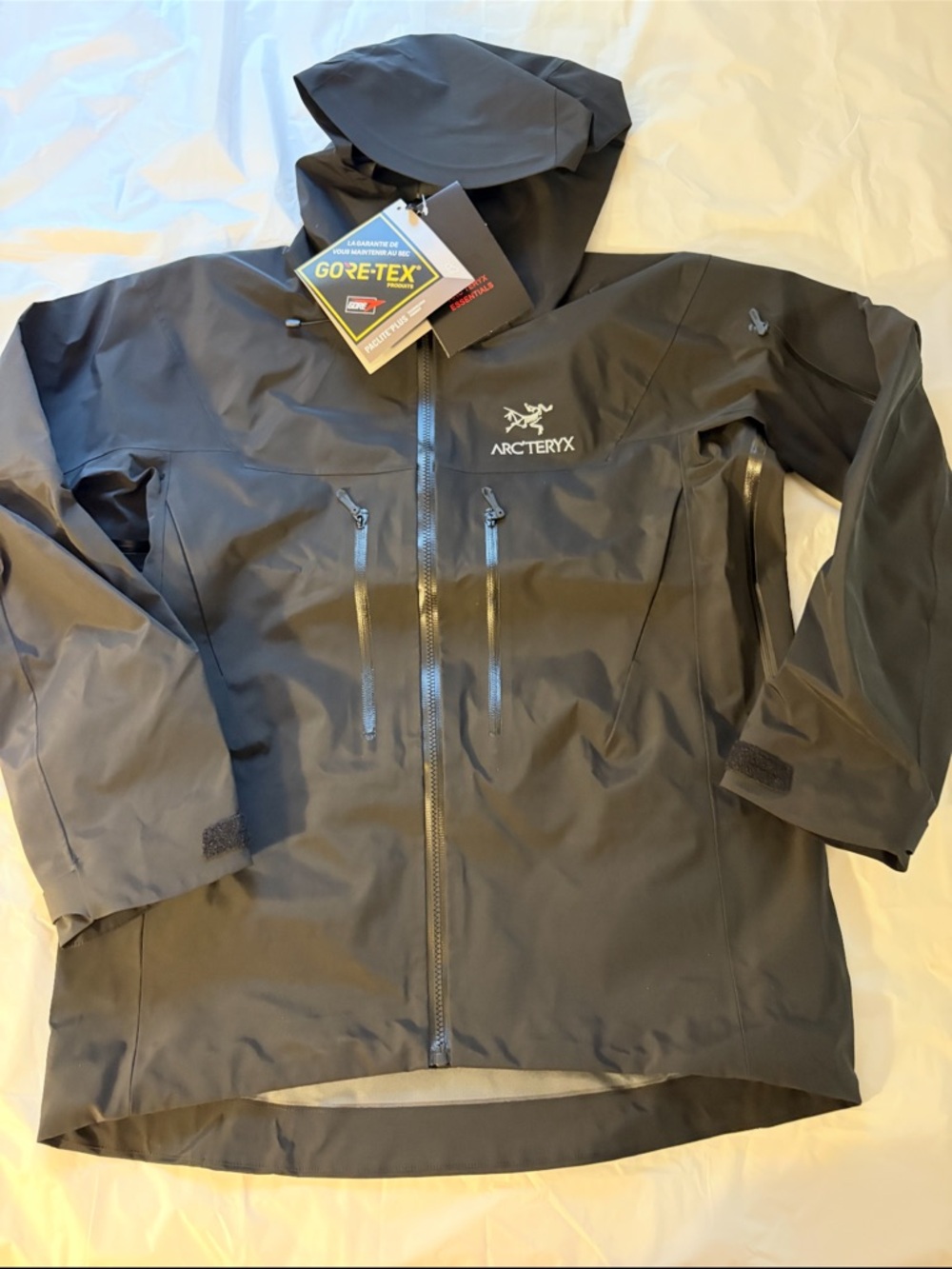 Arc'teryx Black Gore-Tex Hooded Shell Jacket